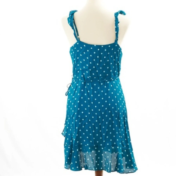 Willow & Clay Polka Dot Cold Shoulder Wrap Dress S - Picture 5 of 6